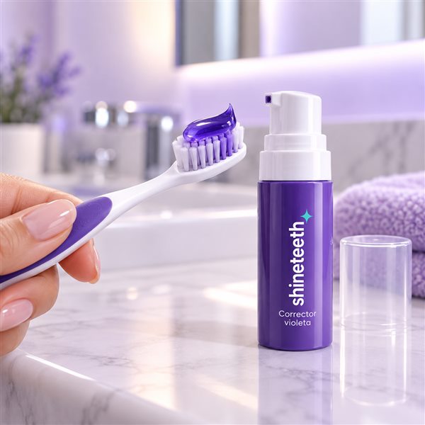 Aplicación del corrector violeta